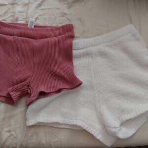 BUNDLE of two shorts-Fuzzy/fluffy SABO shorts size S and pink LETT shorts size S